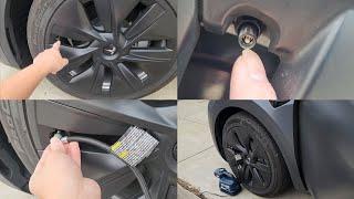 How to Inflate Tires on the 2022 Tesla Model Y or Most Any Car Bike Motorcycle etc.