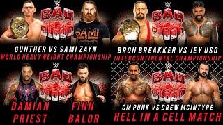 WWE Bad Blood 2024 Match Card Prediction