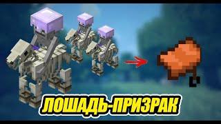 КАК ПРИРУЧИТЬ ЛОШАДЬ-СКЕЛЕТА В МАЙНКРФТ  Просто  Minecraft