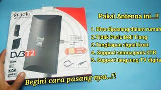 CARA MEMASANG ANTENA DIGITAL KE SET TOP BOX ANTENA INDOOR