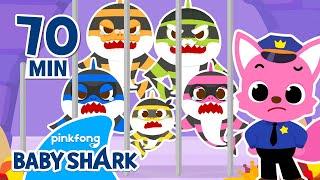 Thief Shark Family All Under Arrest  +Compilation  Baby Shark Stories  Baby Shark Official