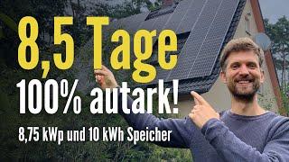 Haus vom öffentlichen Netz getrennt 100% autark an 85 Tage mit Photovoltaik und Speicher