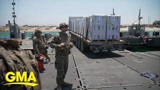 Close look at US aid pier in Gaza