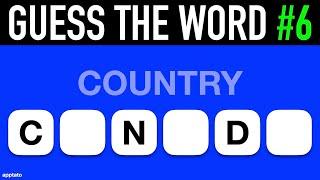 Guess the Word Game #6  Complete the Word From the Clue and Letters