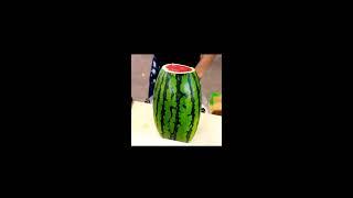 Cutting watermelon in two minutes