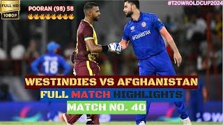 West Indies vs Afghanistan  Full Highlights  Pooran Batting  Cricket Highlights  #T20WorldCup