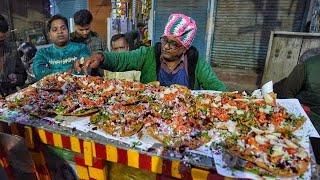 Night 12Am Wale Papad Chaat Desi Pizza  India’s Best Papdi Chaat Only Rs.25-  Street Food India