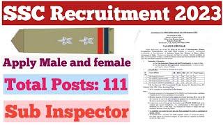 SSB Sub Inspector Offline Form 2023  ssb recruitment for sub inspector 2023