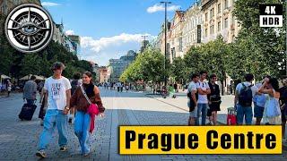 Prague Centre Walking Tour 4k  Czech Republic HDR ASMR