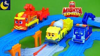 NEW Mighty Express Train Toys Build a train track with Freight Nate LOTS of Trains for kids video
