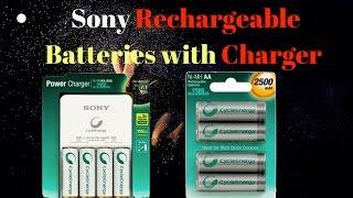 Sony Rechargeable Batteries with charger  Hindi .