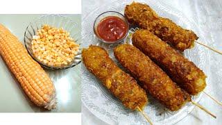 Corn Stick Kabab ‍️  Homemade Recipe