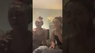 two girls smoking