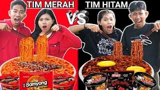 MAKAN PEDASARIK SAPUTRA DOBEL DATE TANTANGAN MAKANAN PEDAS MERAH VS HITAM 24 JAM  Mikael TubeHD