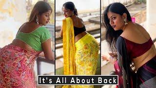 Gorgeous & Trending Saree Back Poses  Saree Fashion  Saree Sundari  Bong Beauties #saree