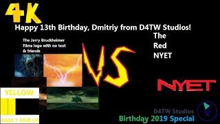 The Jerry Bruckheimer Films logo with no text & friends VS. The Red NYET Birthday 2019 Special