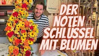 Exklusives Blumengesteck - Notenschlüssel mit Blumen selber machen -  DIY Anleitung vom Profi