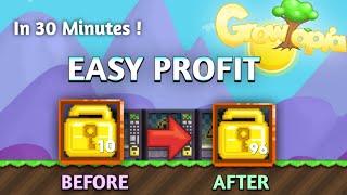 LAZY PROFIT in Growtopia 2022 How to GET RICH FAST in Growtopia INSANE PROFIT #growtopia