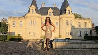 mini dress and black stockings and hightheels shoes a stroll in the courtyard of the castle