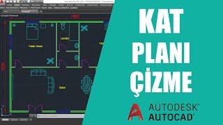 Autocad Kat Planı Çizme  Basit Kat Planı Çizimi  Autocad 2 Boyutlu Çizim Örnekleri 2