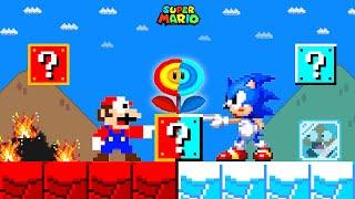 Mario Bros. But When Everything Mario and Sonic Touches Turns to FIRE and ICE