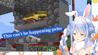 Pekoras Iron Trap is broken by Holoservers version update 【HololiveEng Sub】【Minecraft】