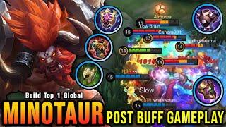 Super Tank Minotaur Post Buff Gameplay - Build Top 1 Global Minotaur  MLBB