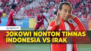 Kenakan Jaket Timnas Jokowi Nonton Pertandingan Indonesia vs Irak di GBK