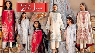Zaha Unstitched 2024  Luxury Lawn Collection  Original Quality  Master Replica  New Arrival