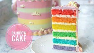 How to Make Perfect Rainbow Cake  I Mintea Cakes #rainbowcake #cakedecorating