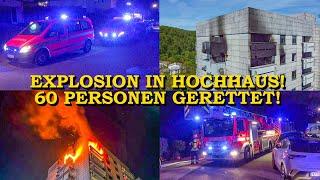 EXPLOSION IM 12. STOCK VON HOCHHAUS - 6 Verletzte darunter 2 Polizisten - GROSSEINSATZ FEUERWEHR
