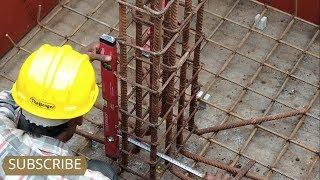 Footing and column reinforcement setup in site   smv construction