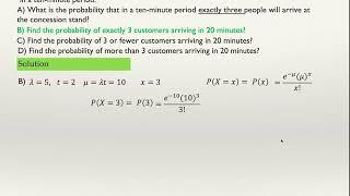 Poisson distribution -  Example 1