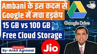 How Reliance Jio free 100GB Cloud Storage may be a Problem for Google Apple?  UPSC