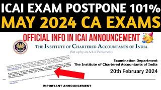 CA May 2024 Exam Postpone & Reschedule 101%  CA Exam May 2024 Postponement Status