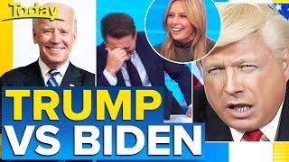 Trump and Biden impersonators have hosts in stitches  Today Show Australia