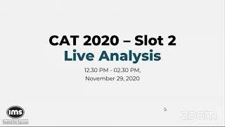 CAT 2020 Slot 2 Analysis  IMS Learning Resources