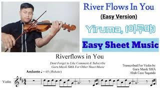 +Free Sheet Yiruma 이루마 - River Flows in You  Violin Cover + Easy Sheet Music