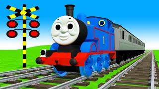 【踏切アニメ】あぶない電車 TRAIN Thomas Crossing Fumikiri 3D Railroad Crossing Animation #1