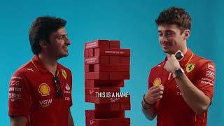 Carlos Sainz and Charles Leclerc A Jenga match for the ages