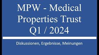 Aktie im Depot MPW - Medical Properties - Q1 2024 Zahlen