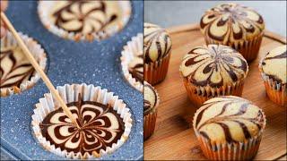 MARBLE CUPCAKES RECIPE  SUPER SOFT & FLUFFY MARBLE CUPCAKE RECIPE  CHOCOLATE SWIRL CUP CAKE RECIPE