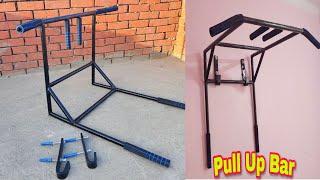 Home Made Wall Mounted Pull Up Bar with least cost كيف تصنع بار عقله ومتوازي حائط بأقل تكلفه ممكنه