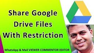 How To Create And Share Google Drive Link With Restrictions  Viewer Commenter and Editor In G Drive