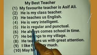 10 lines essay on My Best Teacher in English  My Best Teacher essay  My favourite Teacher essay