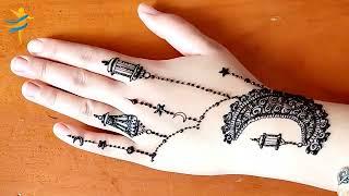 Arabic Henna Design - simple mehndi design for hands - نقش حناء سهل