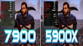 Ryzen 7900 vs 5900x Gaming Benchmark Test FPS comparison 1440p