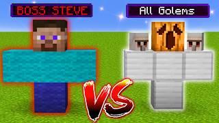 Boss Steve VS All Golems Mob Battle in Minecraft ▶