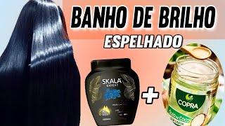 BANHO DE BRILHO COM ÓLEO DE COCO O MAIS PODEROSO TRUQUE SECRETO DE SALÃO#banhodebrilho#receitas#for