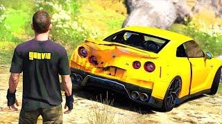 РЕАЛЬНАЯ ЖИЗНЬ В GTA 5 - НАШЕЛ СВОЙ РАЗБИТЫЙ ГТР В ЛЕСУ МНЕ РАЗБИЛИ NISSAN GTR ГАРВИН